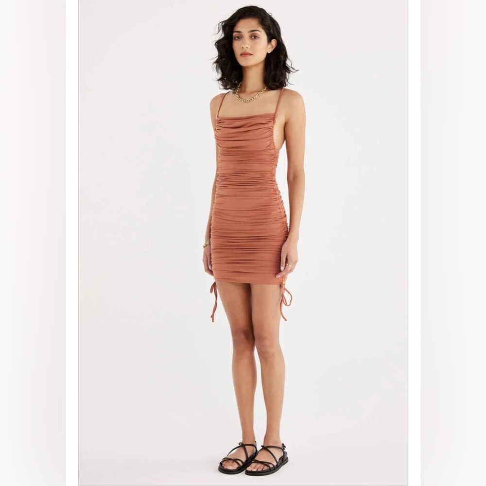 NWT Rumer‎ Revolve Paige Mini Dress In Amber Sz Small $140